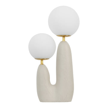 Oda 17.75" 2-Light Modern Bohemian Resin/Iron/Frosted Glass Danish Cactus LED Table Lamp - JONATHAN Y